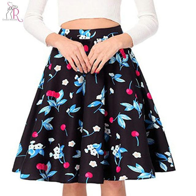 White And Black High Waist Cherry Print Pleated Skirt Womens 2018 Summer Vintage Fashion Mini Skirts Jupe Femme Bottom Wear