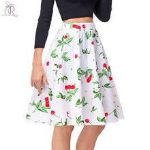 Load image into Gallery viewer, White And Black High Waist Cherry Print Pleated Skirt Womens 2018 Summer Vintage Fashion Mini Skirts Jupe Femme Bottom Wear